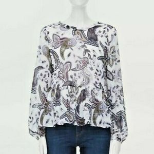 Paisley Print peplum Blouse